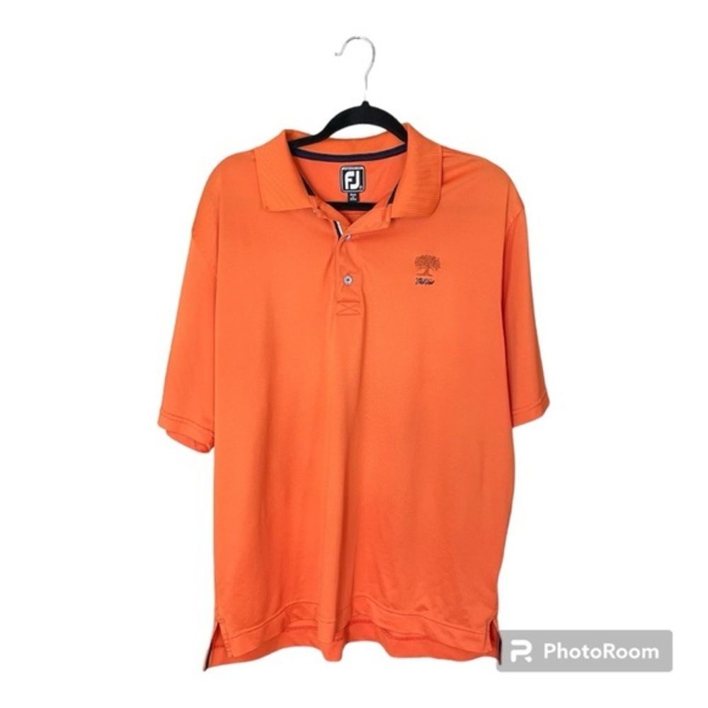 FootJoy FJ Orange Polo with Embroidered Oak Tree on‎ Left Chest Size XL